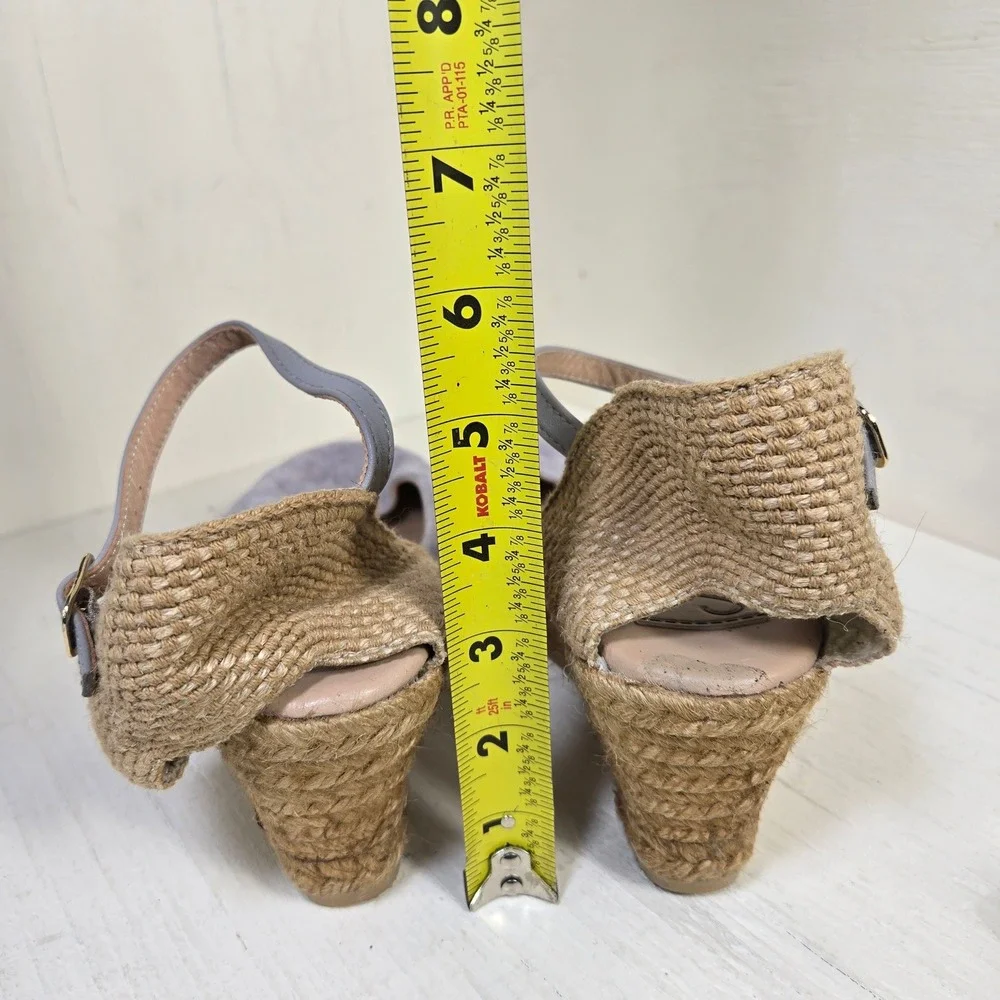 Gaimo Spain Lavender Suede Espadrille Wedge Sandal Purple Ankle Strap Size 10 41